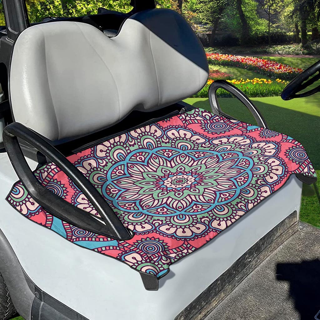 Pastel Mandala Bohemian Pattern Print Golf Cart Seat Cover