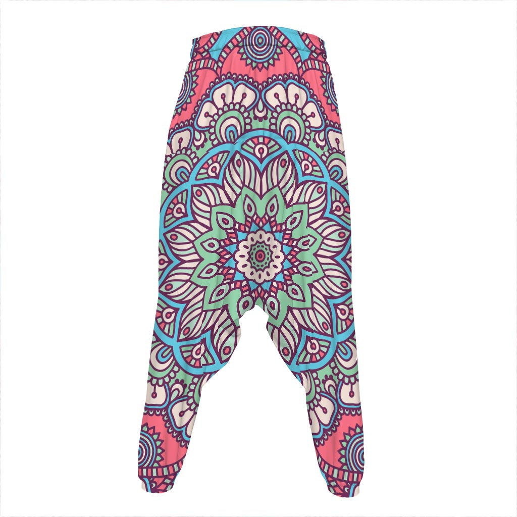 Pastel Mandala Bohemian Pattern Print Hammer Pants