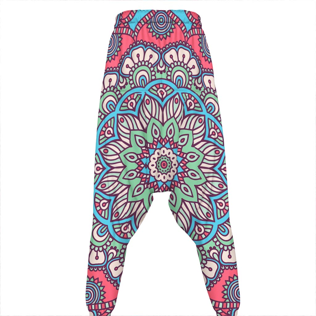 Pastel Mandala Bohemian Pattern Print Hammer Pants