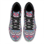 Pastel Mandala Bohemian Pattern Print High Top Leather Sneakers