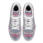 Pastel Mandala Bohemian Pattern Print High Top Leather Sneakers