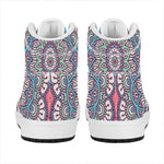 Pastel Mandala Bohemian Pattern Print High Top Leather Sneakers