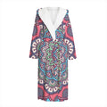 Pastel Mandala Bohemian Pattern Print Hooded Bathrobe