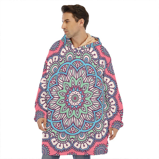 Pastel Mandala Bohemian Pattern Print Hoodie Blanket