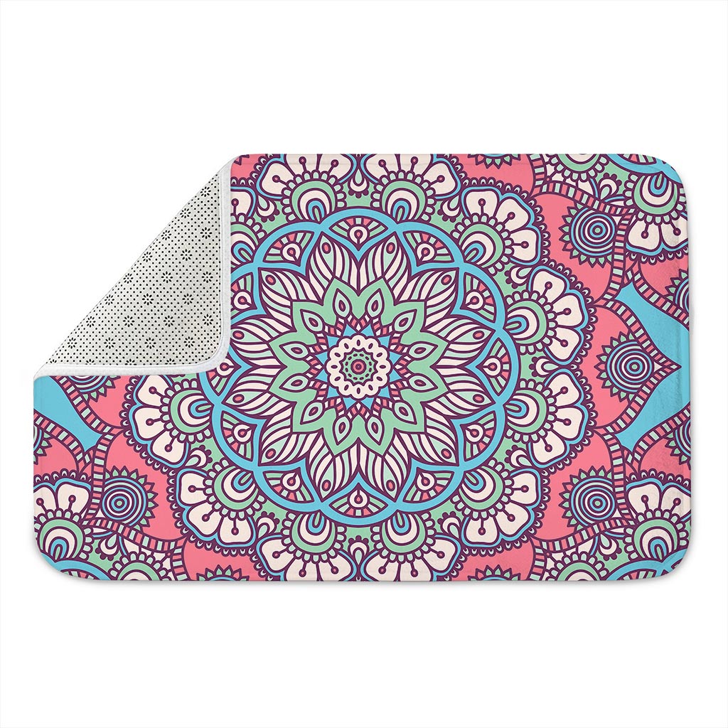 Pastel Mandala Bohemian Pattern Print Indoor Door Mat