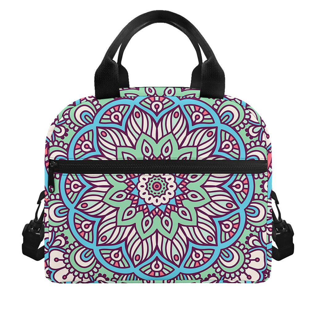Pastel Mandala Bohemian Pattern Print Insulated Lunch Bag