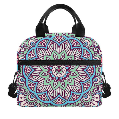 Pastel Mandala Bohemian Pattern Print Insulated Lunch Bag