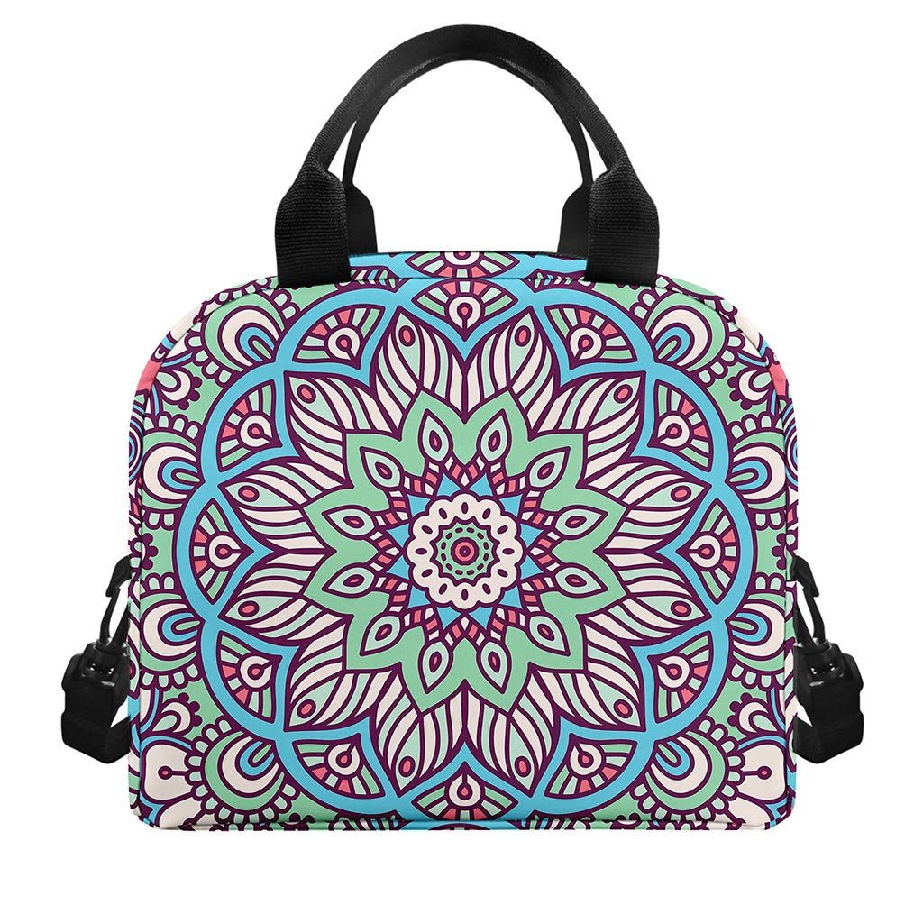 Pastel Mandala Bohemian Pattern Print Insulated Lunch Bag