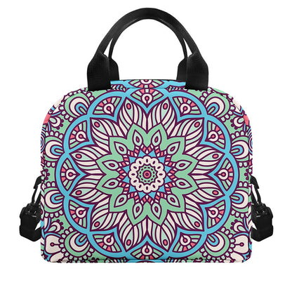 Pastel Mandala Bohemian Pattern Print Insulated Lunch Bag