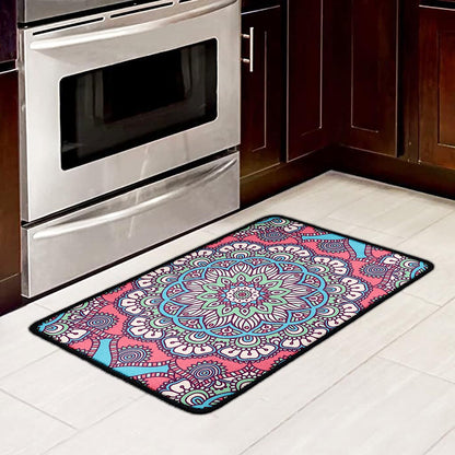 Pastel Mandala Bohemian Pattern Print Kitchen Mat