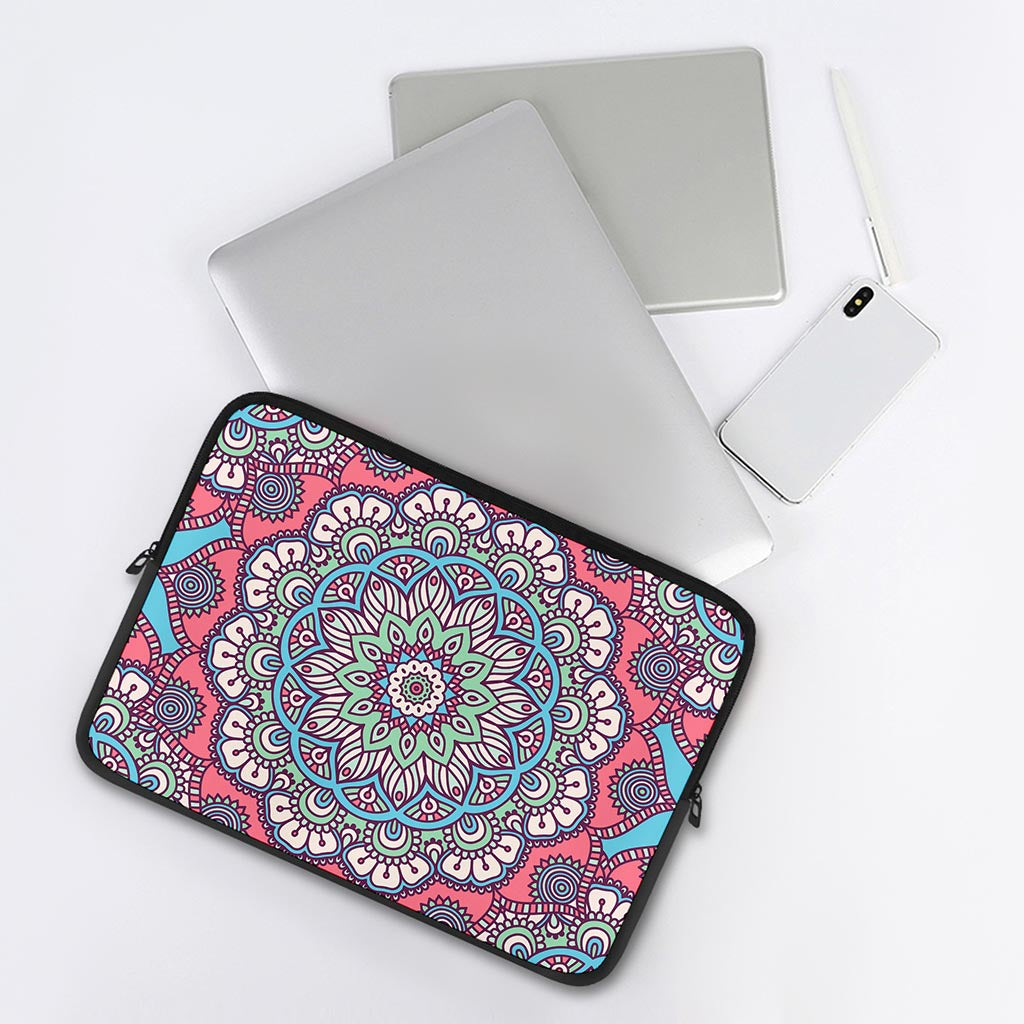 Pastel Mandala Bohemian Pattern Print Laptop Sleeve
