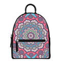 Pastel Mandala Bohemian Pattern Print Leather Backpack