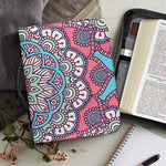 Pastel Mandala Bohemian Pattern Print Leather Bible Cover