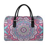 Pastel Mandala Bohemian Pattern Print Leather Duffle Bag