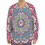 Pastel Mandala Bohemian Pattern Print Long Sleeve Baseball Jersey