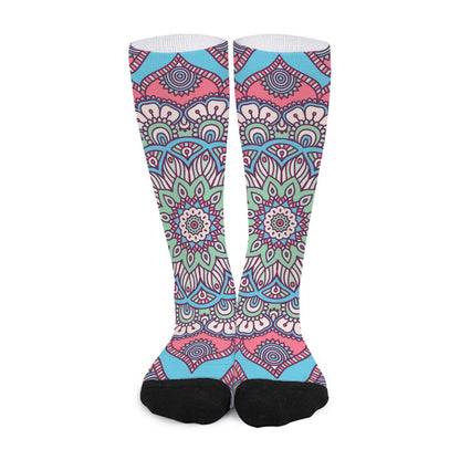 Pastel Mandala Bohemian Pattern Print Long Socks