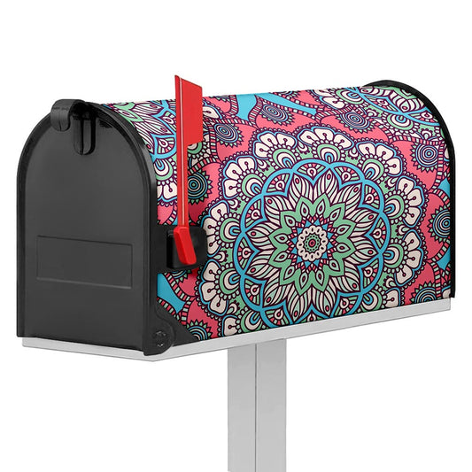 Pastel Mandala Bohemian Pattern Print Mailbox Cover