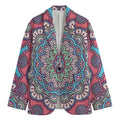 Pastel Mandala Bohemian Pattern Print Men's Cotton Blazer