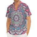 Pastel Mandala Bohemian Pattern Print Men's Deep V-Neck Shirt