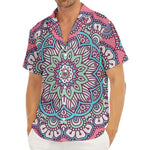 Pastel Mandala Bohemian Pattern Print Men's Deep V-Neck Shirt