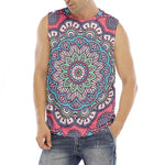 Pastel Mandala Bohemian Pattern Print Men's Fitness Tank Top
