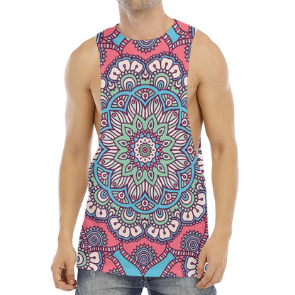 Pastel Mandala Bohemian Pattern Print Men's Muscle Tank Top