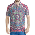 Pastel Mandala Bohemian Pattern Print Men's Polo Shirt