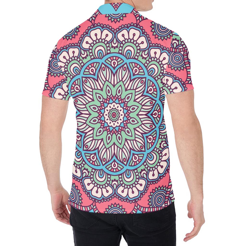 Pastel Mandala Bohemian Pattern Print Men's Shirt