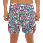 Pastel Mandala Bohemian Pattern Print Men's Split Running Shorts