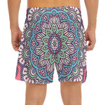 Pastel Mandala Bohemian Pattern Print Men's Split Running Shorts