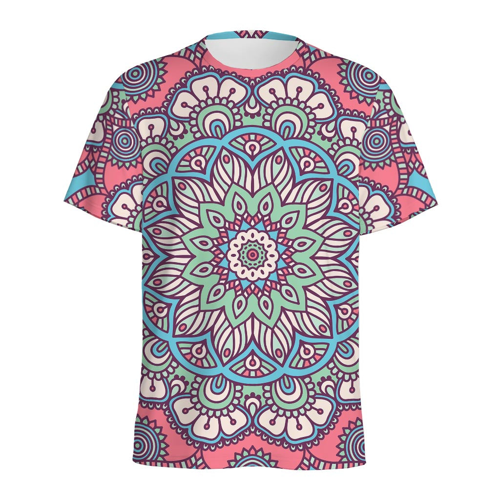 Pastel Mandala Bohemian Pattern Print Men's Sports T-Shirt