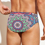 Pastel Mandala Bohemian Pattern Print Men's Swim Briefs