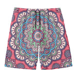 Pastel Mandala Bohemian Pattern Print Men's Swim Trunks