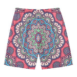 Pastel Mandala Bohemian Pattern Print Men's Swim Trunks