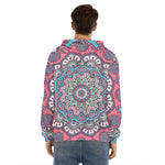 Pastel Mandala Bohemian Pattern Print Men's Velvet Pullover Hoodie