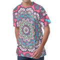 Pastel Mandala Bohemian Pattern Print Men's Velvet T-Shirt