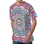 Pastel Mandala Bohemian Pattern Print Men's Velvet T-Shirt