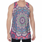 Pastel Mandala Bohemian Pattern Print Men's Velvet Tank Top