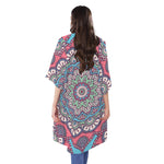 Pastel Mandala Bohemian Pattern Print Open Front Beach Cover Up