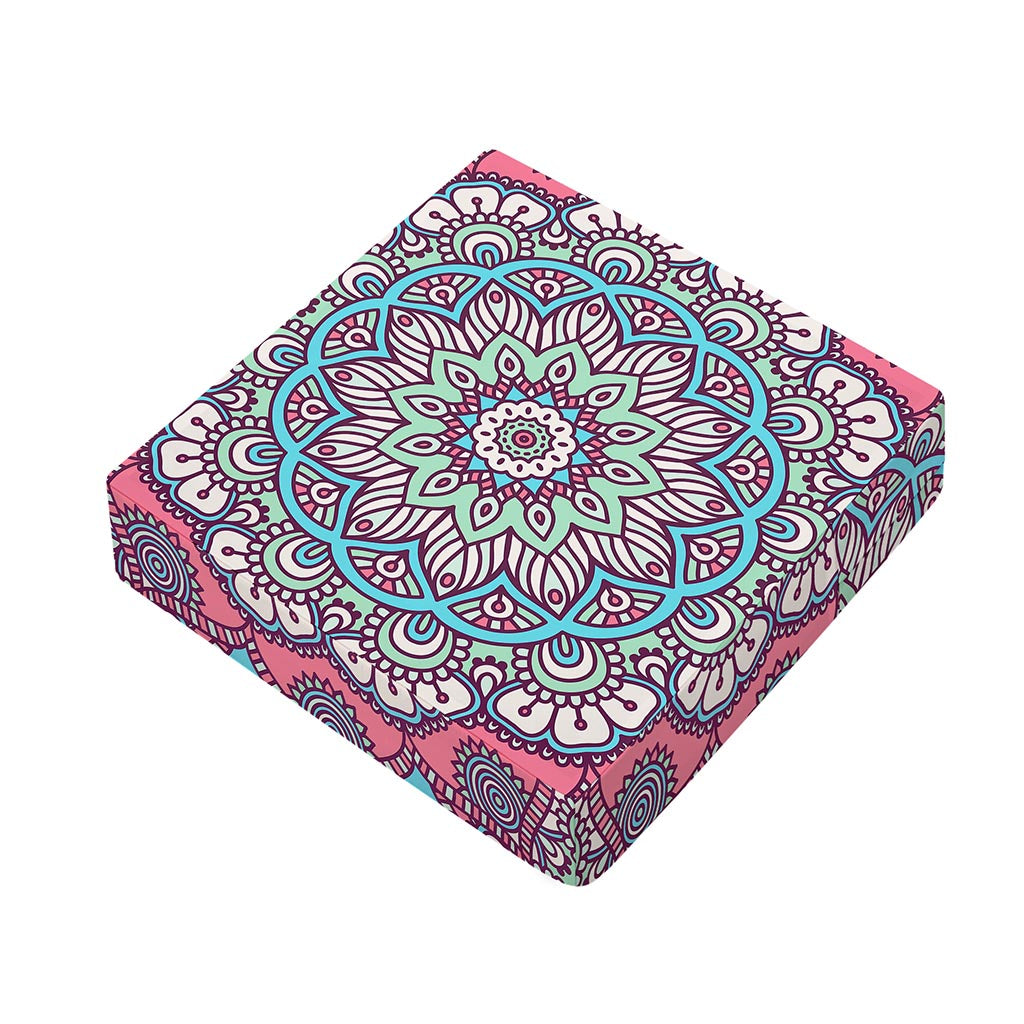 Pastel Mandala Bohemian Pattern Print Outdoor Seat Cushion Cover