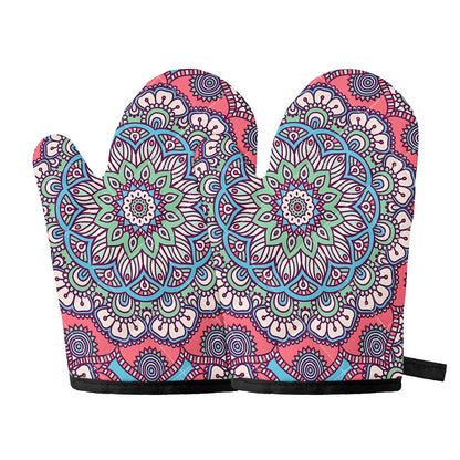 Pastel Mandala Bohemian Pattern Print Oven Mitts