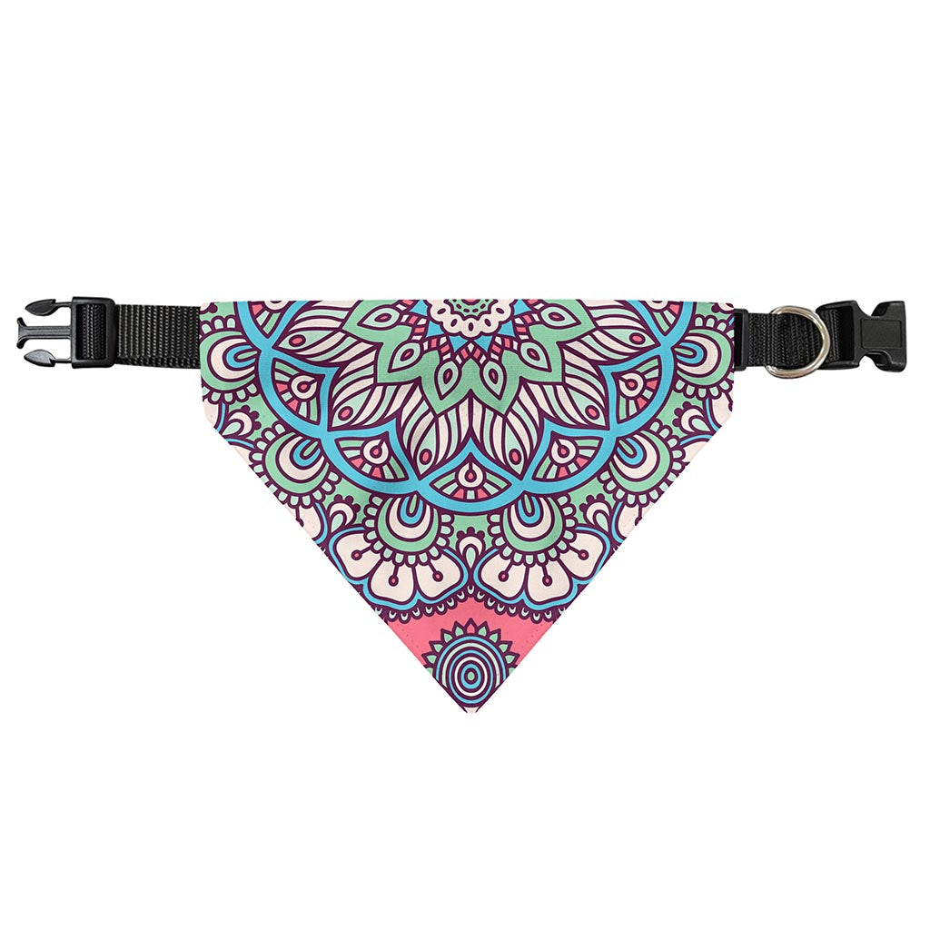 Pastel Mandala Bohemian Pattern Print Over The Collar Dog Bandana