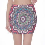 Pastel Mandala Bohemian Pattern Print Pencil Mini Skirt