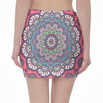 Pastel Mandala Bohemian Pattern Print Pencil Mini Skirt
