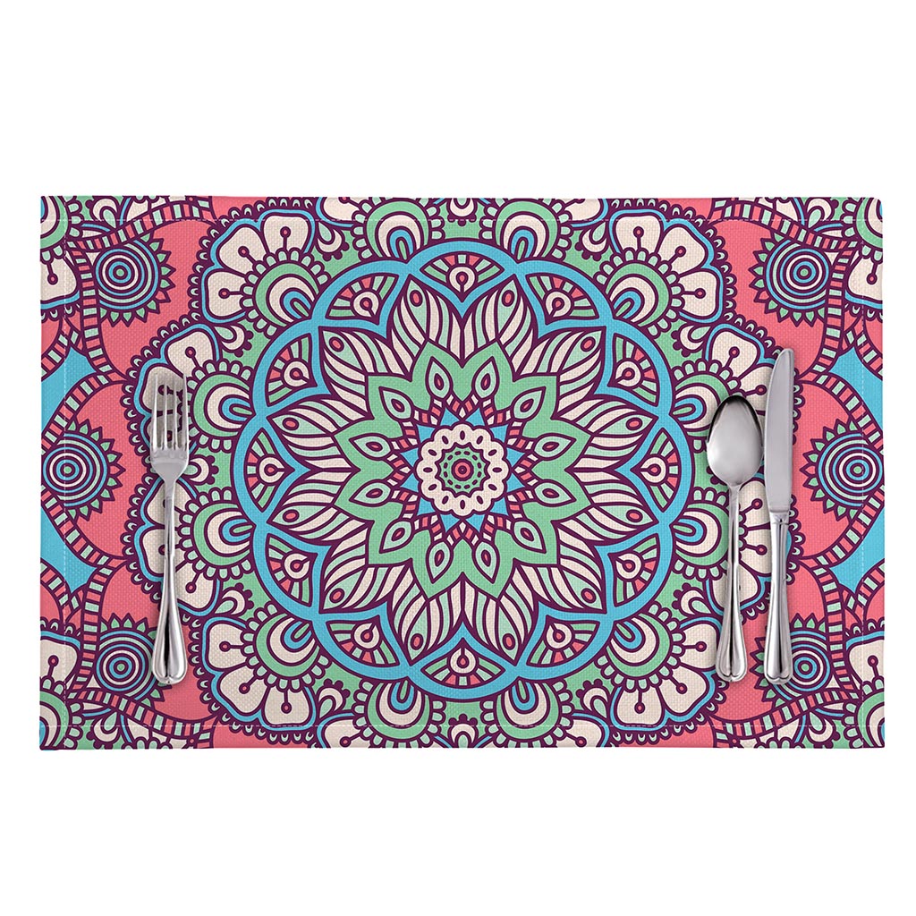 Pastel Mandala Bohemian Pattern Print Placemat