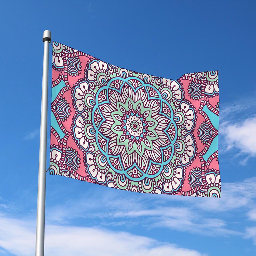 Pastel Mandala Bohemian Pattern Print Polyester Flag