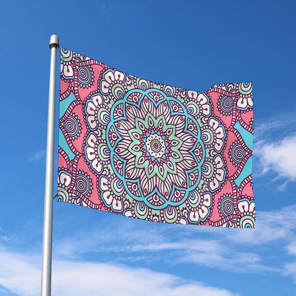 Pastel Mandala Bohemian Pattern Print Polyester Flag