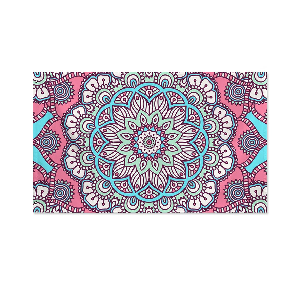 Pastel Mandala Bohemian Pattern Print Polyester Flag