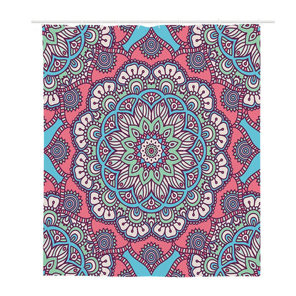 Pastel Mandala Bohemian Pattern Print Polyester Shower Curtain