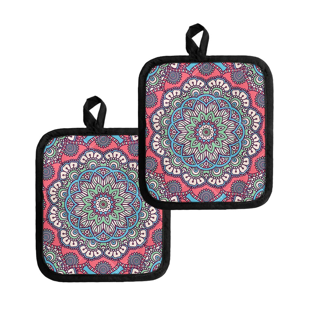 Pastel Mandala Bohemian Pattern Print Pot Holders